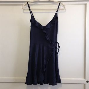 HOLLISTER NAVY WRAP DRESS